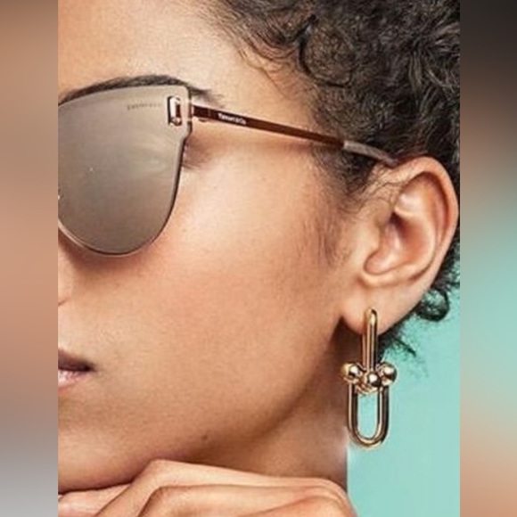 🎉 HOST PICK 🎉 NWOT Gold Industrial Aesthetic U Link Hardware Earrings - Picture 3 of 6